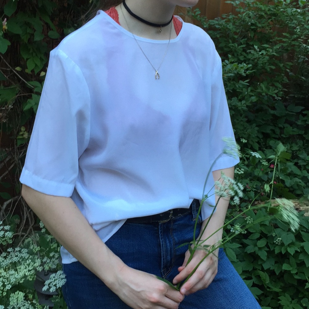 White silk blouse